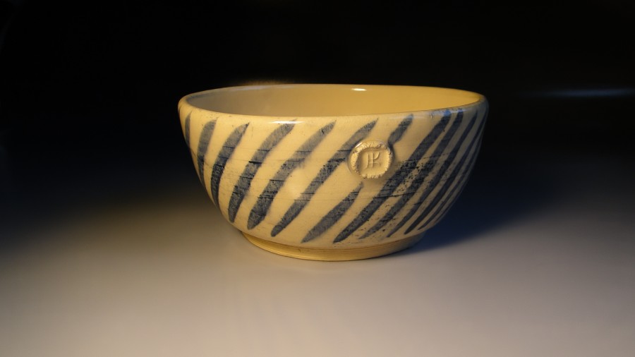 Bowl with blue strips, Mojaceramika.pl